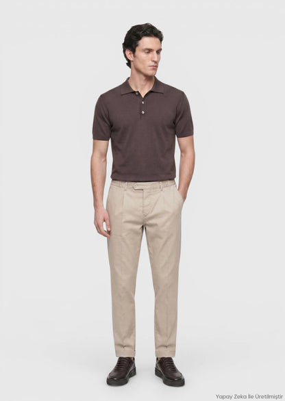 Beige Velours Jogginghose Casual Mix