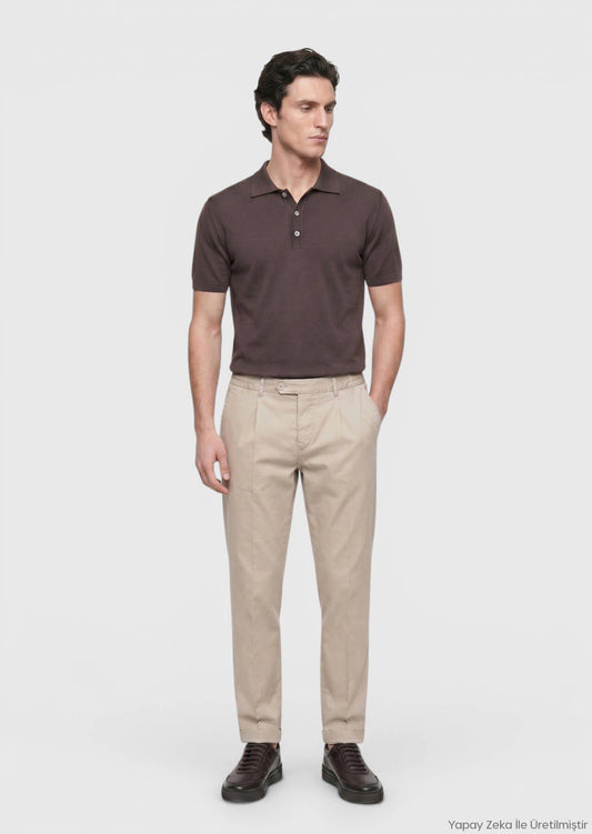 Beige Velours Jogginghose Casual Mix