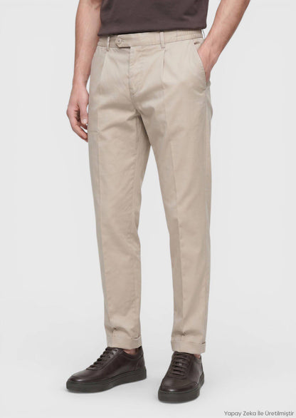 Beige Velours Jogginghose Casual Mix