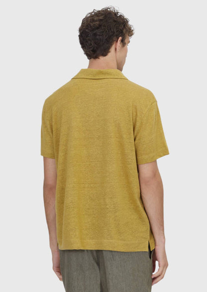 Ölgrün Unifarben 100% Leinen T-Shirt