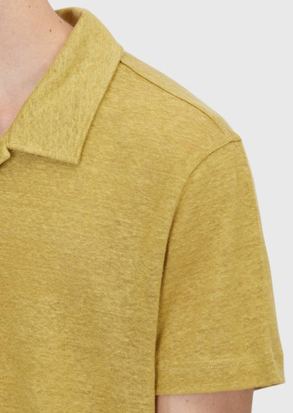 Ölgrün Unifarben 100% Leinen T-Shirt