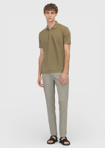 Khaki Unifarben 100% Leinen T-Shirt