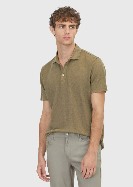 Khaki Unifarben 100% Leinen T-Shirt