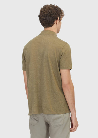 Khaki Unifarben 100% Leinen T-Shirt