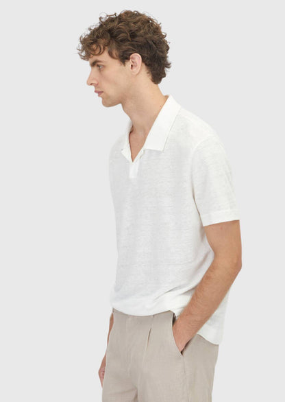 Weißes schlichtes 100% Leinen T-Shirt