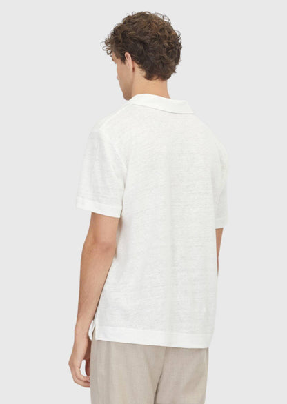 Weißes schlichtes 100% Leinen T-Shirt
