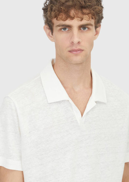 Weißes schlichtes 100% Leinen T-Shirt