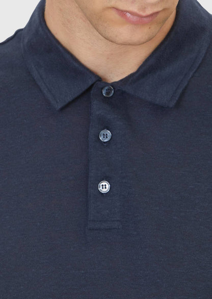 Navy Blau Unifarben 100% Leinen T-Shirt