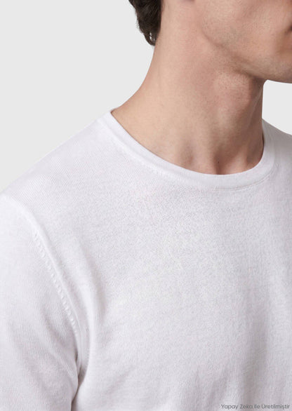 Weißes 100% Leinen T-Shirt