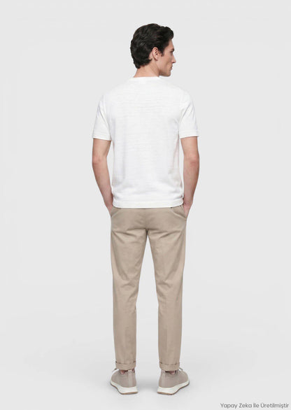 Weißes 100% Leinen T-Shirt