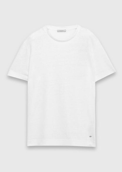 Weißes 100% Leinen T-Shirt