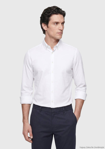 Weißes Klassisches Hemd Regular Fit