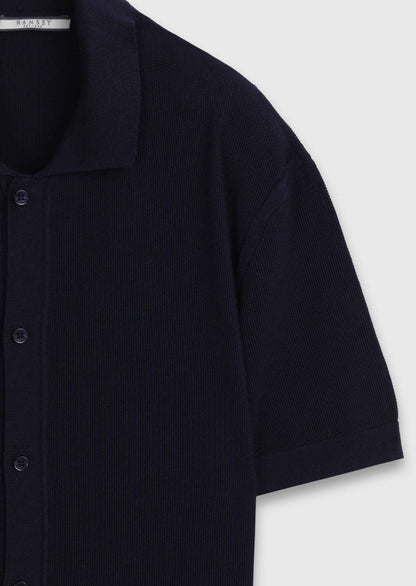 Marineblauer Velours-Knitted edel-Cardigan