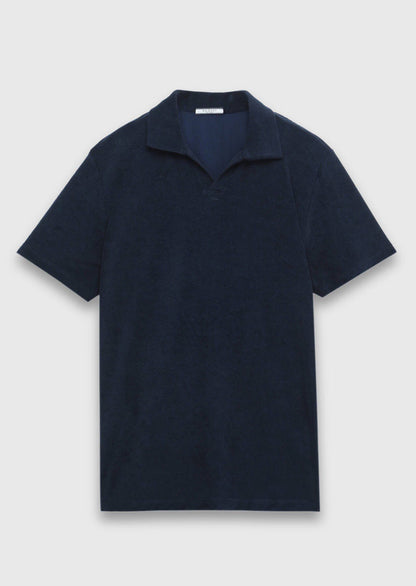Marineblaues Baumwollmix T-Shirt