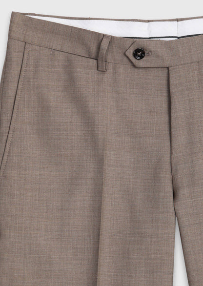 Hellbraune Webung Regular Fit Klassische 100% Wolle Hose