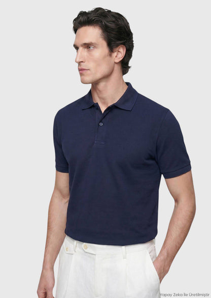 Marineblaues schlichtes 100% Baumwoll-T-Shirt