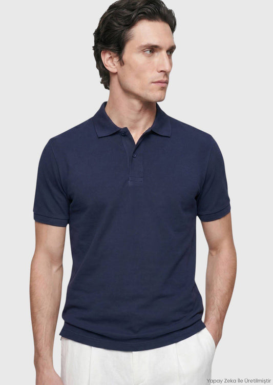 Marineblaues schlichtes 100% Baumwoll-T-Shirt