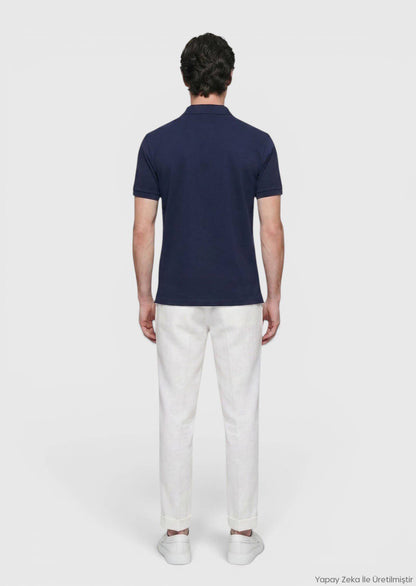 Marineblaues schlichtes 100% Baumwoll-T-Shirt
