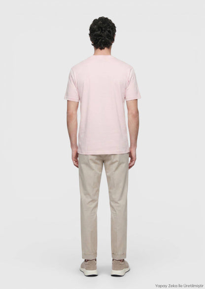 Hellrosa Unifarben 100% Baumwoll T-Shirt