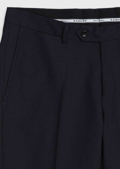 Dunkelblaues Woll-Hosen Regular Fit