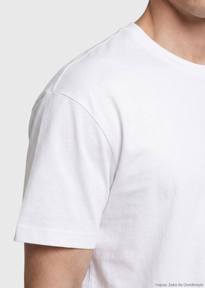 Weißes schlichtes 100% Baumwoll-T-Shirt