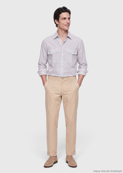 Beige Jogginghose aus Baumwollmix