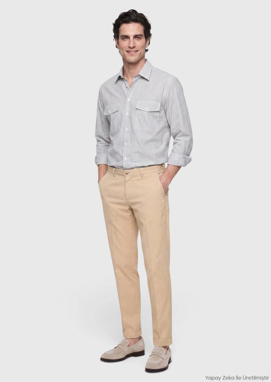 Beige Jogginghose aus Baumwollmix