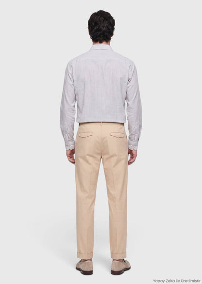Beige Jogginghose aus Baumwollmix