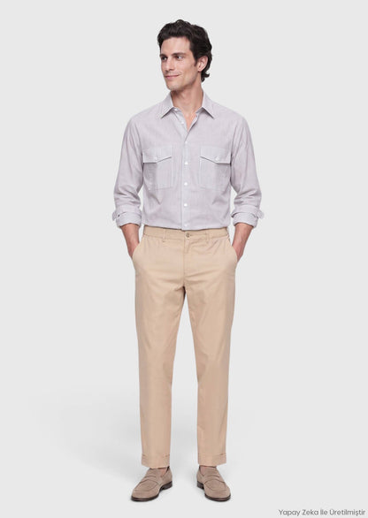Beige Jogginghose aus Baumwollmix