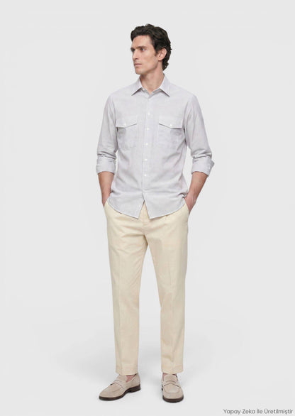 Leichtes gestreiftes Regular Fit Hemd