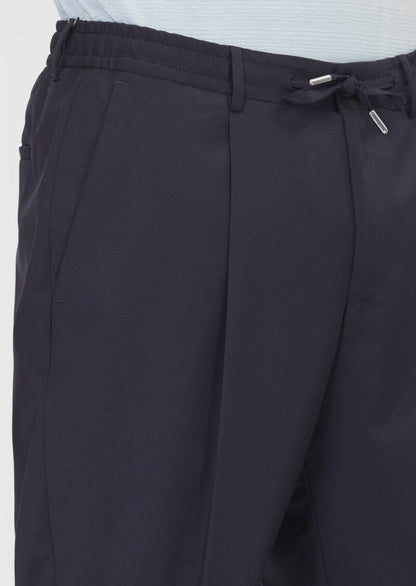 Dunkelblaues Jogging-Hosen-Set aus Wolle