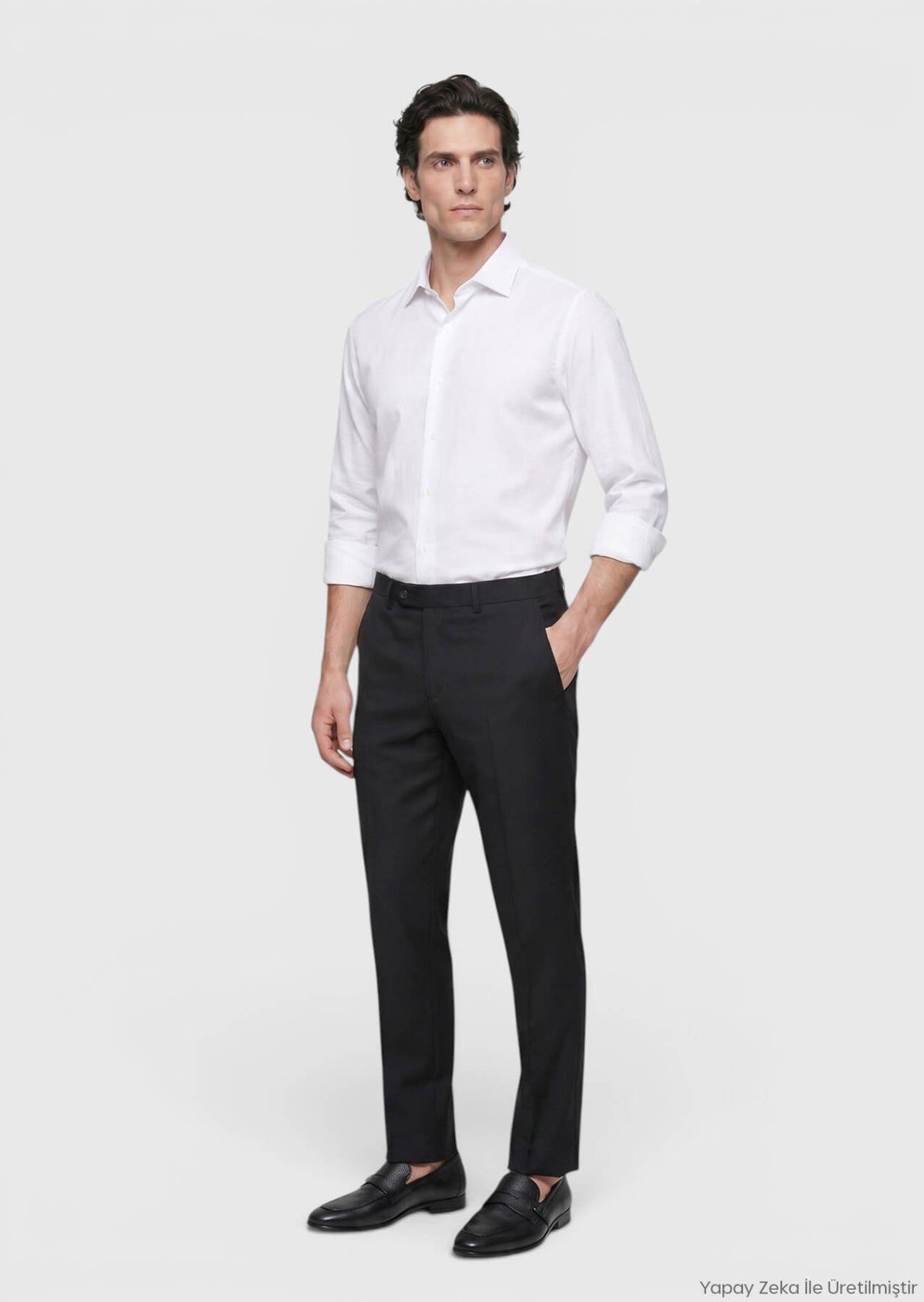 Weißes Klassisches Baumwollhemd Regular Fit