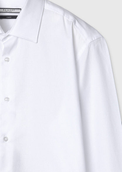 Weißes Klassisches Baumwollhemd Regular Fit