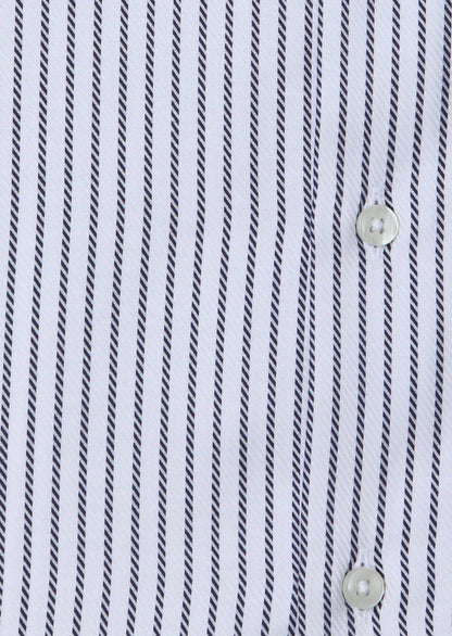 Marineblau Gestreiftes Baumwollhemd