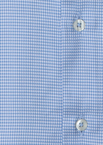 Blaues Micro Regular Fit Hemd 100% Baumwolle