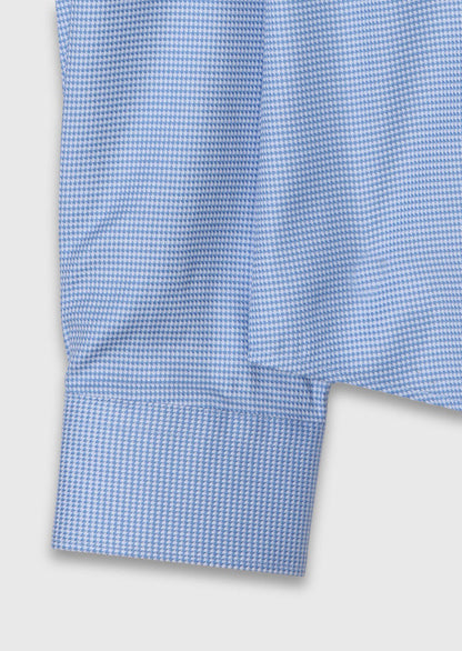Blaues Micro Regular Fit Hemd 100% Baumwolle