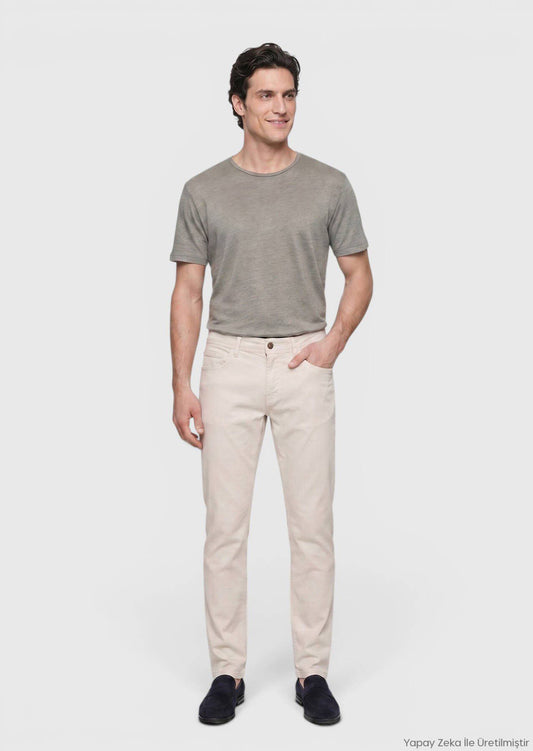 Stein Weben Slim Fit Casual Baumwollhose
