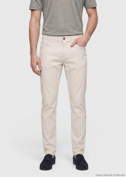 Stein Weben Slim Fit Casual Baumwollhose