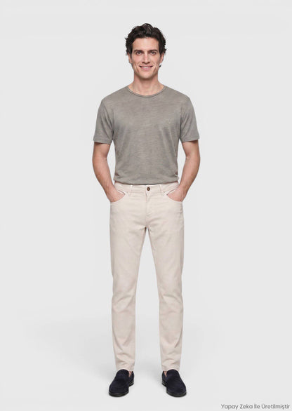 Stein Weben Slim Fit Casual Baumwollhose