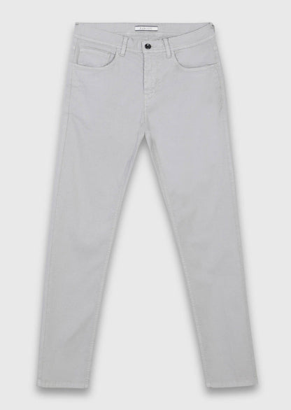Grau Gewebte Weiche Casual Baumwollhose