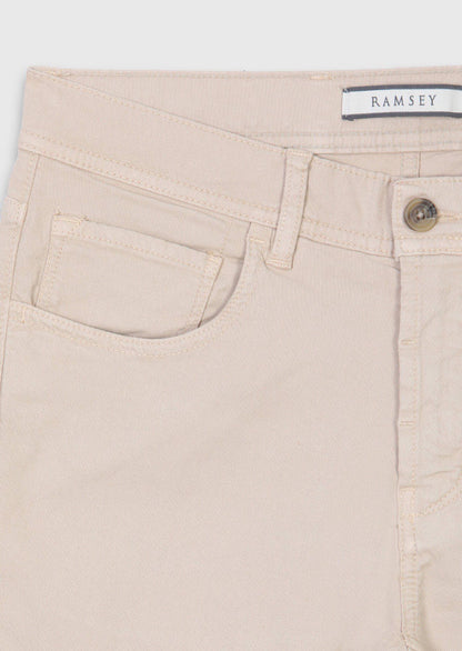 Beige Velours Casual Baumwollhose