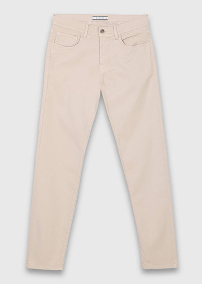 Beige Velours Casual Baumwollhose