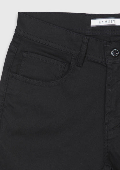 Schwarze Velours Casual Baumwollhose