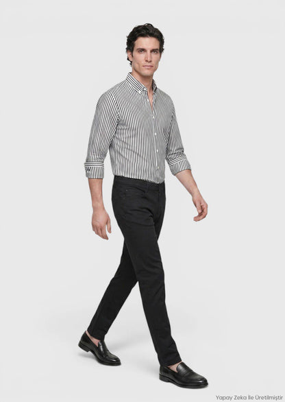 Schwarze Velours Casual Baumwollhose