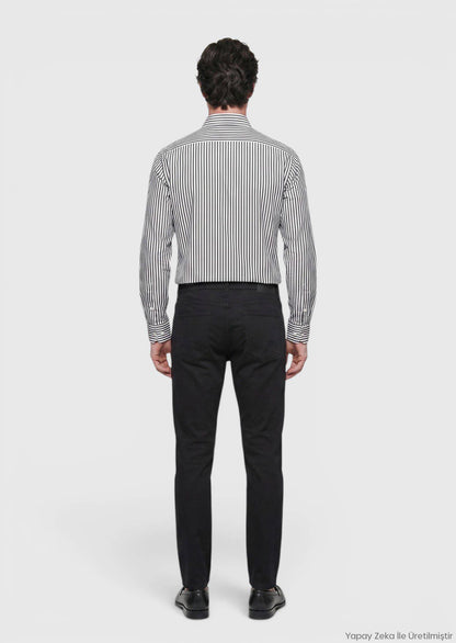 Schwarze Velours Casual Baumwollhose