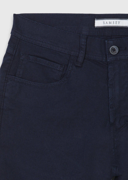 Marineblaue Velours Casual-Hose, Slim Fit