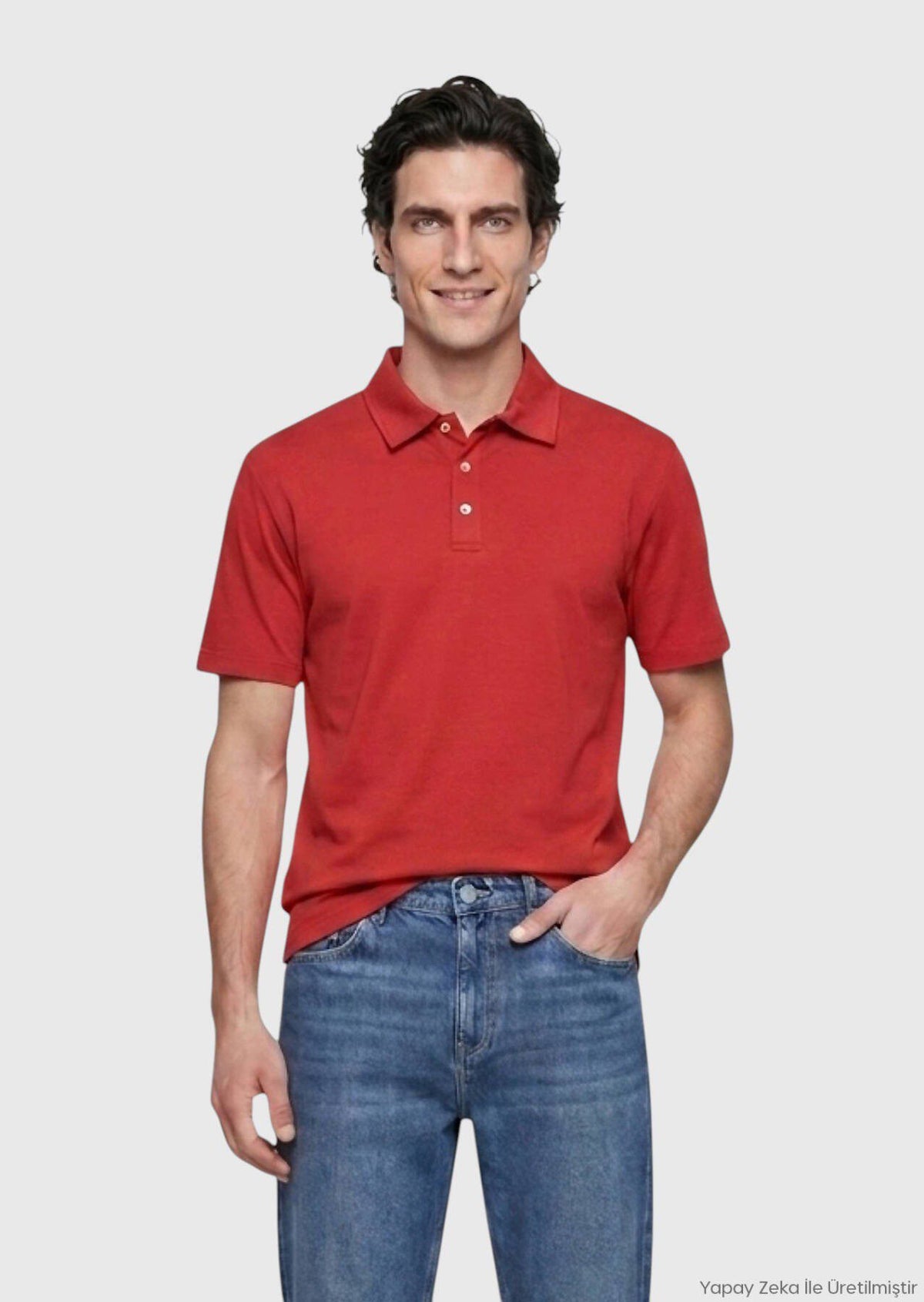 Rotes Baumwoll-Misch-T-Shirt