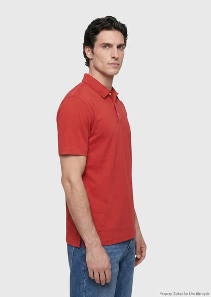 Rotes Baumwoll-Misch-T-Shirt