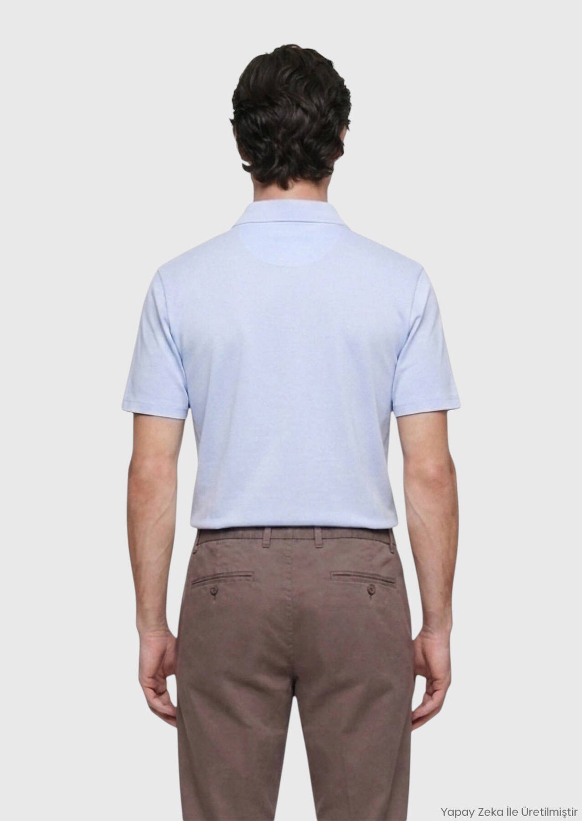 Hellblaues Baumwoll-Mix T-Shirt