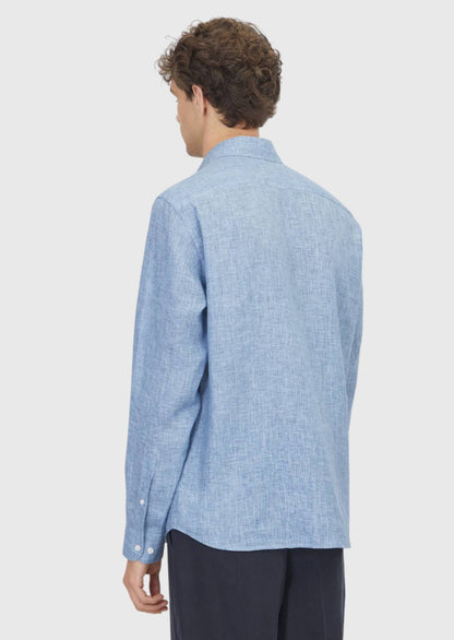 Indigo Bedrucktes Casual Leinenhemd